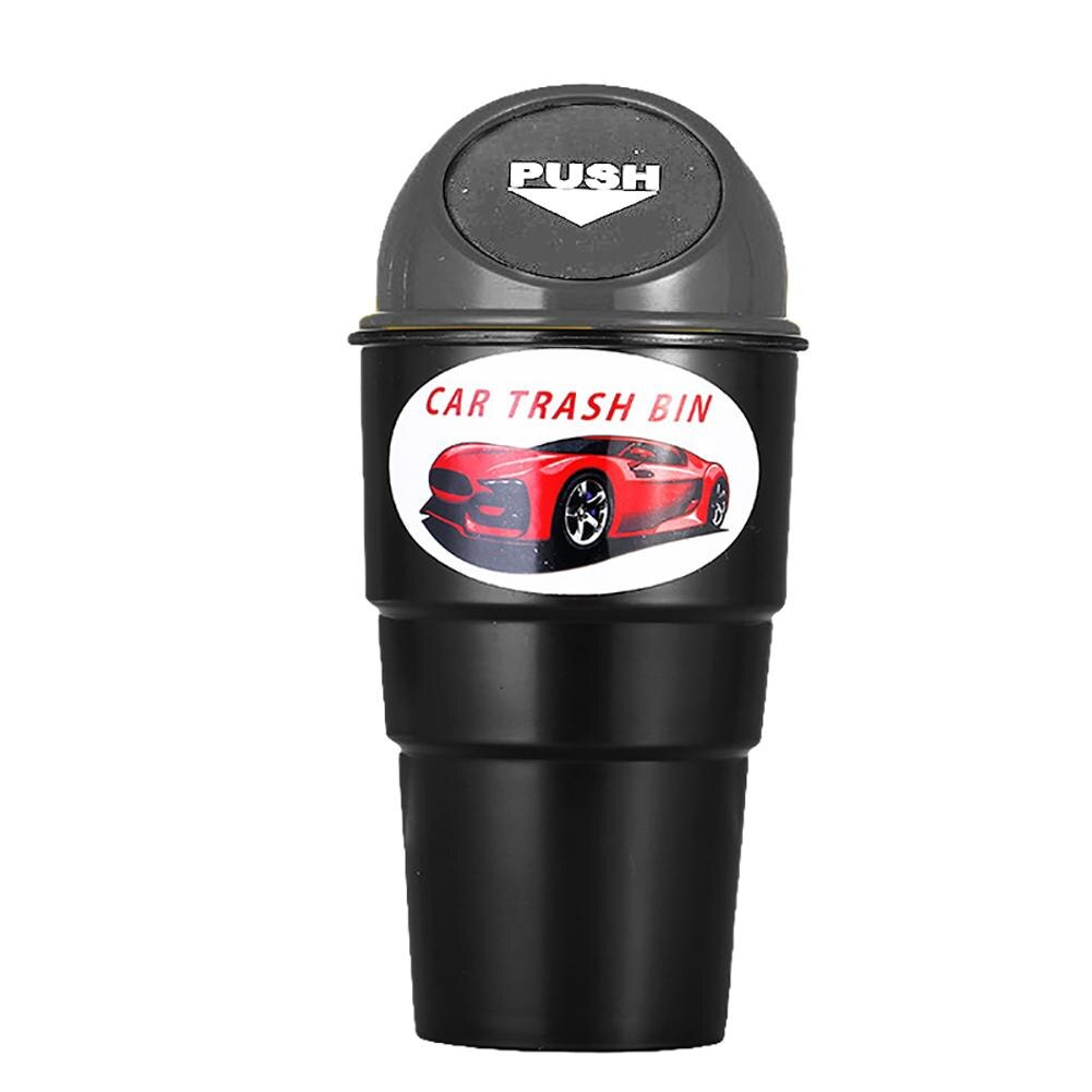 Mini Multi-functional Car Vehicles Trash Bin Rubbish Garbage Can Storage Box: Gray