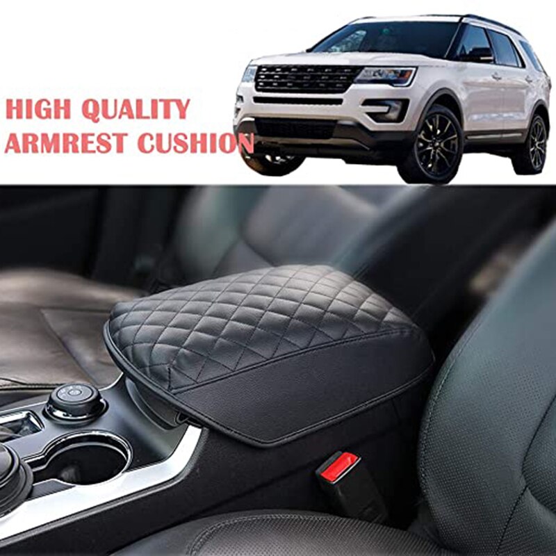 Center Console Cover PU Leather Anti-Slip Armrest Cover for Ford Explorer SUVs: Default Title