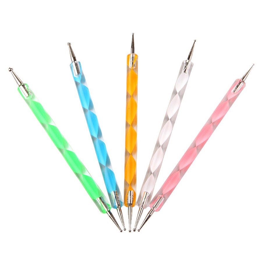 Addfavor neglekunst dekoration tip værktøj sæt prikkepen 30 stk rhinestones ruller neglelak skjold beskytter glitter negle sæt sæt: Prikkepen