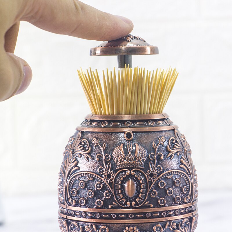 European toothpick box automatic high-grade push-type home living room personality toothpick holder