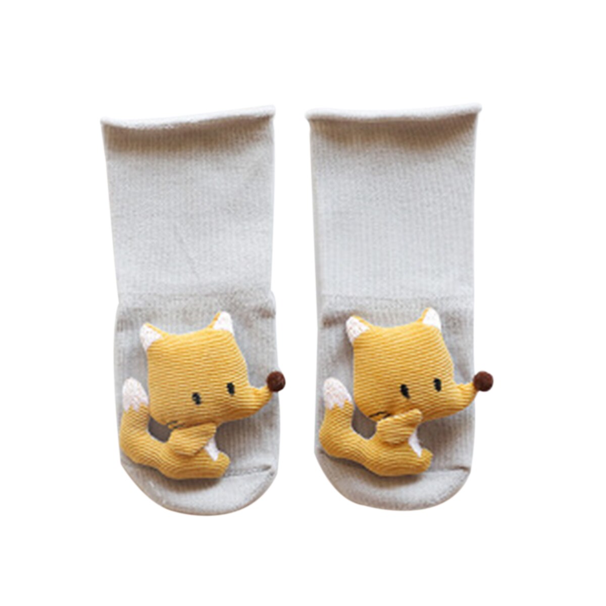Baby Sokken Mode Cartoon Dier Katoenen Kousen Zachte Anti-Slip Medium Buis Warme Sokken Voor Kinderen 0-3 jaar: Geel / 0 to 1 years