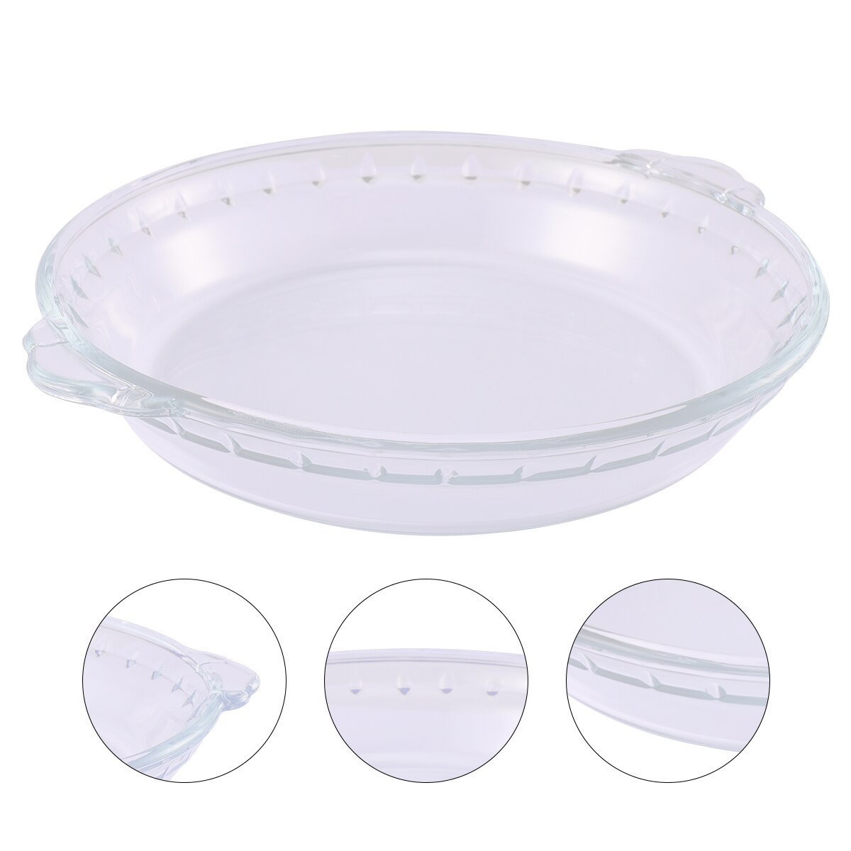 1 Pc Pie Pan Glass Pie Plate Heat-resistant Transparent Pie Dish Glass Bakeware for Household Kitchen