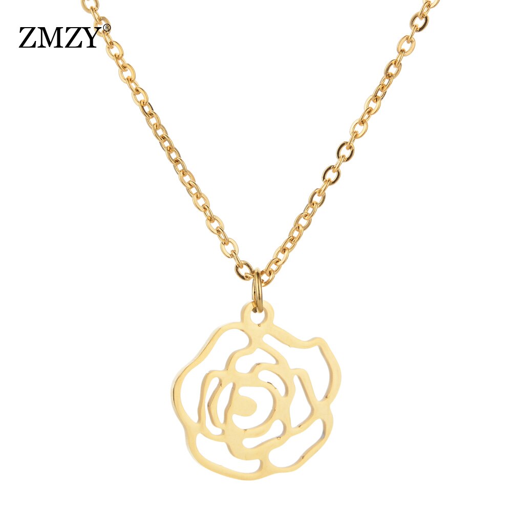 ZMZY złoto srebro kolor 316L ze stali nierdzewnej stalowy wisiorek naszyjnik kobiety biżuteria Boho łańcuch Colar Choker naszyjniki moda artystyczna: KD053