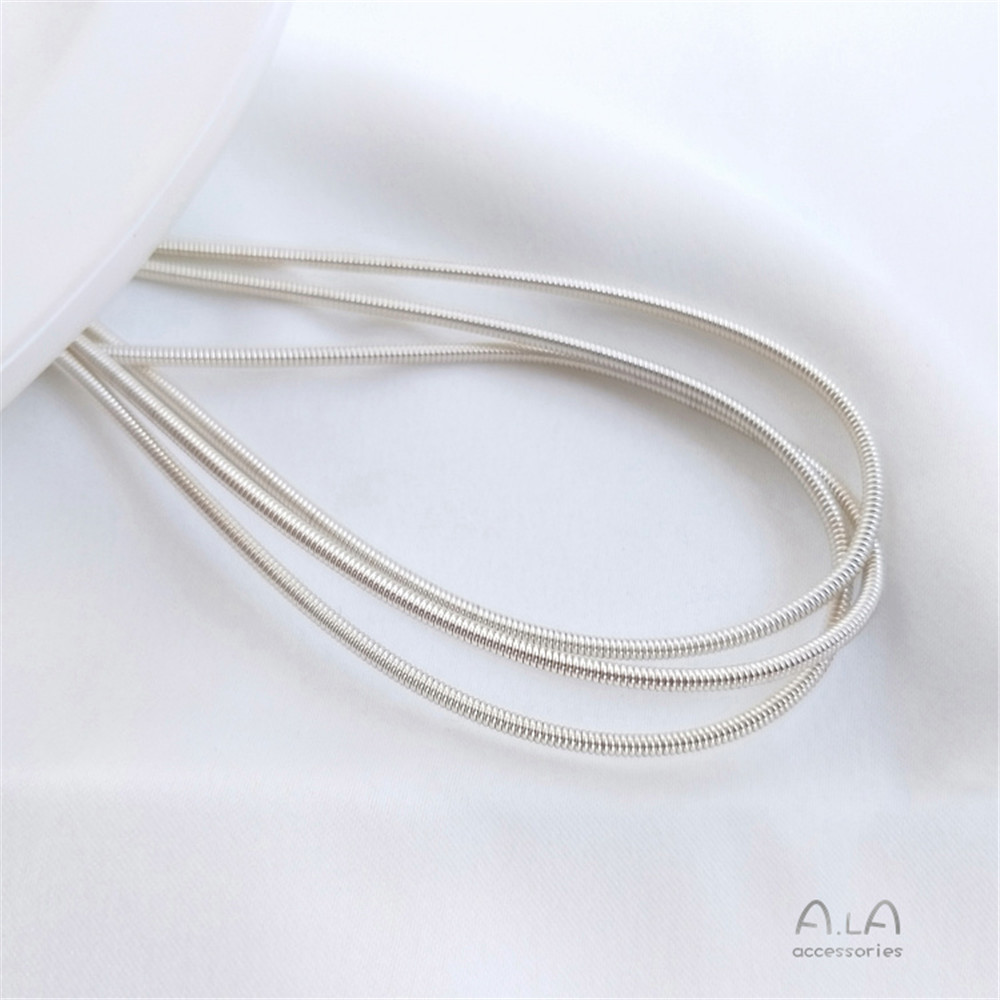 14K Gold Plating Real gold and silver soft spring sleeve DIY winding memory steel ring bracelet collar wire protection tube