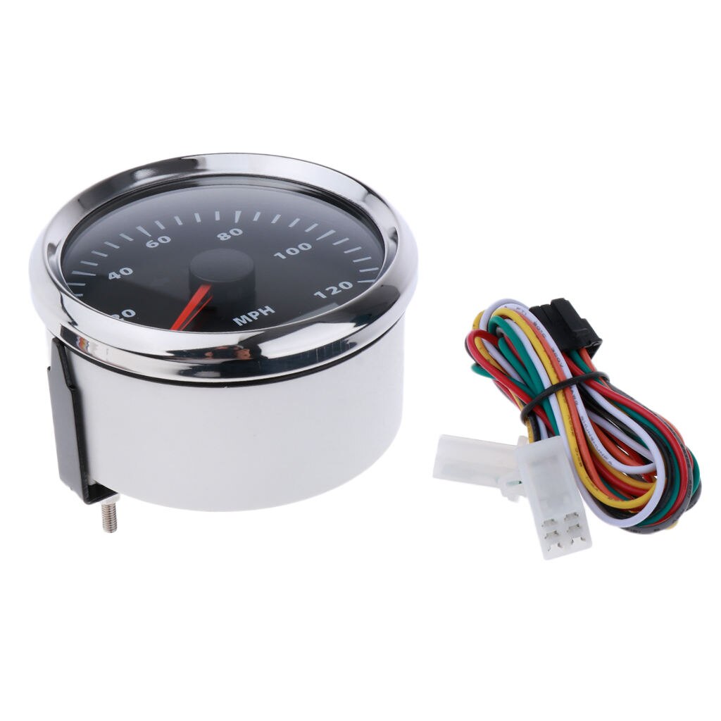 85mm 120MPH Motorcycle Stainless Steel Speedometer Odometer Waterproof #1