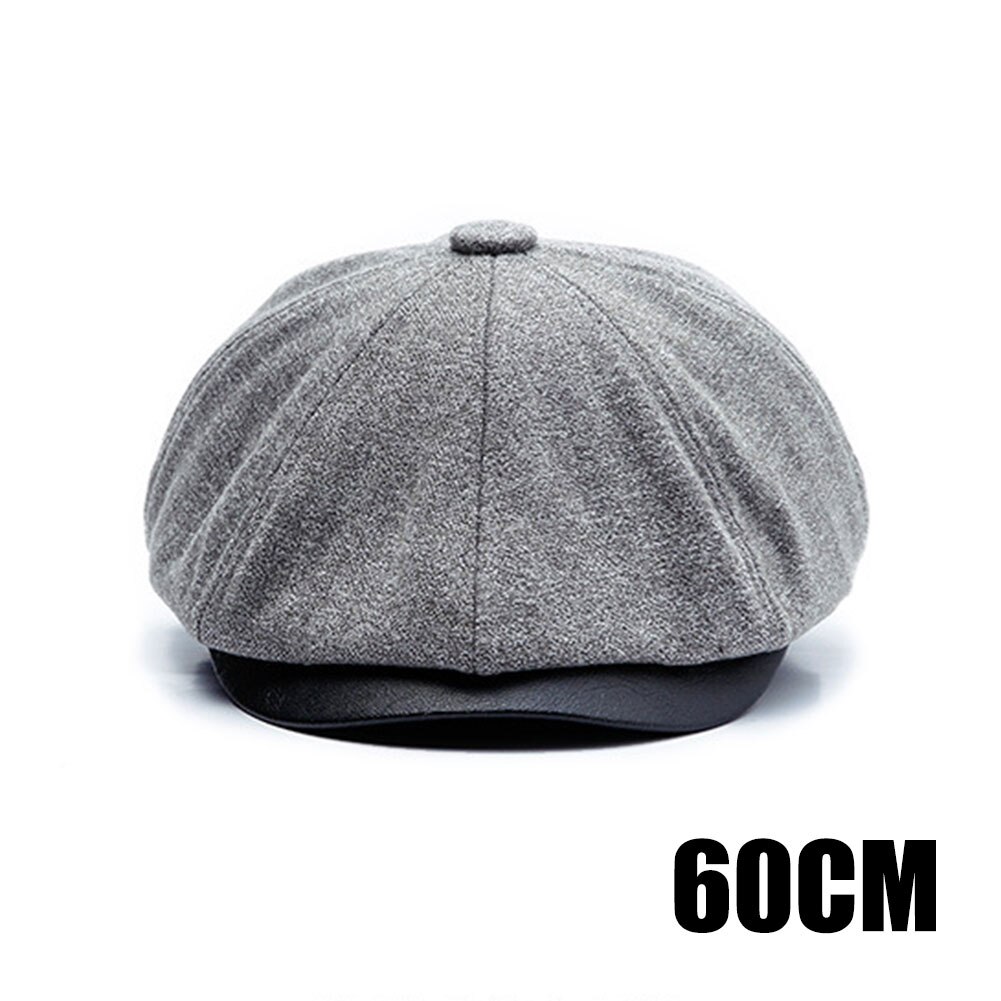 Men Beret Hat Driving Cabbie Peaky Thick Warm Flat Cap Vintage Newsboy Hat JL: light gray