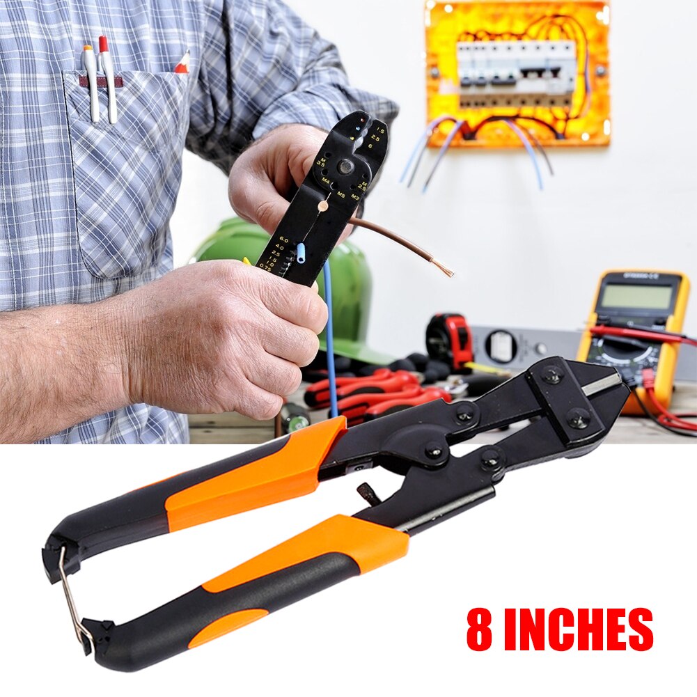 8 inch Multi-function Bolt Cutter Pliers Alloy Steel Rope Scissors Wire Cable Cutters Chains Jaw Cutting Tools for Electrical