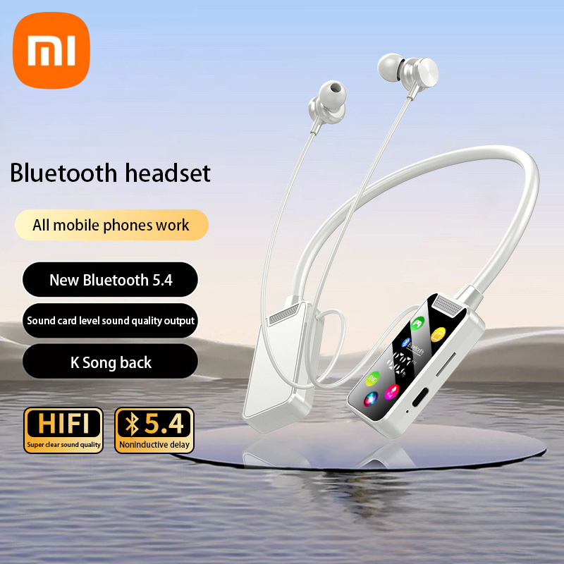 Auriculares inalámbricos Bluetooth 5,4, cascos con pantalla LED HD para colgar en el cuello, auriculares con sonido HiFi, auriculares inalámbricos con banda para el cuello, juego deportivo