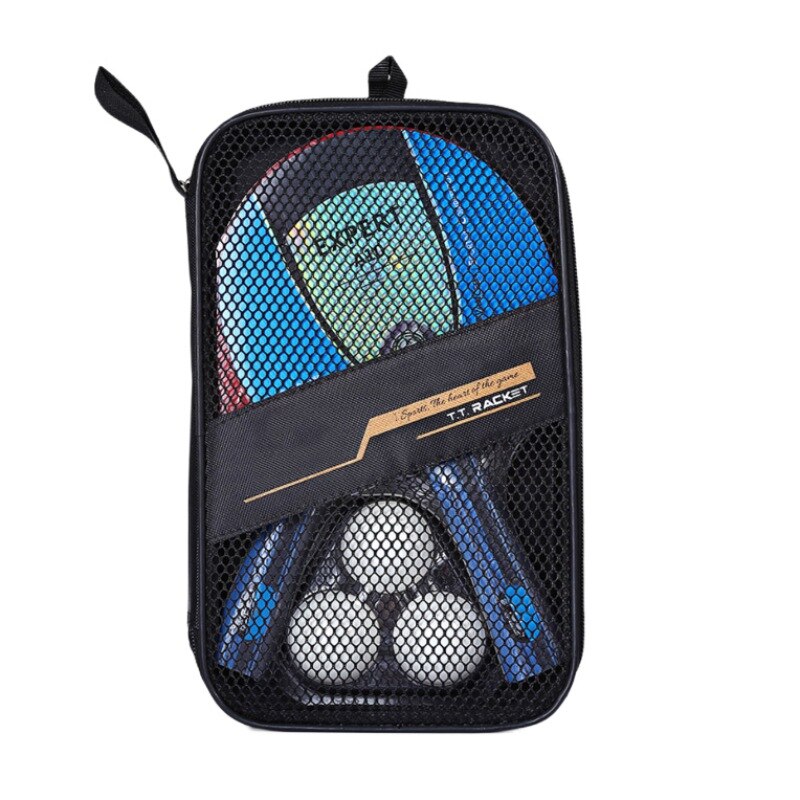 Table Tennis Racket Double Side Pimples-in Rubber Wooden Bottom Ping-pong Bats Racquet Sports Accessories With Balls Bag