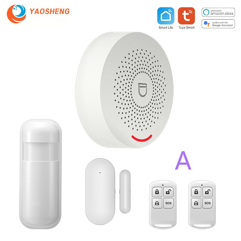 WIFI Intelligent Alarm Security System With Door Sensor Smart Life&amp;Tuya App Control Compatible With Alexa &amp; Google Assistant: A / EU plug
