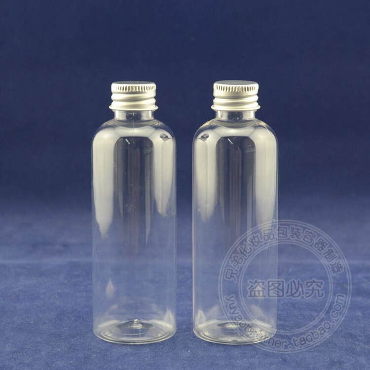 10 stk / parti 100ml flasker med aluminiumshætte til kosmetisk emballage til kæledyrsolie med flydende og lotion