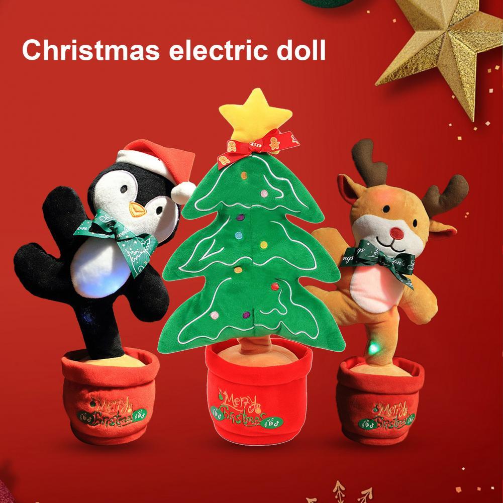 Dancing Cactus Toy Recording Penguin Elk Decor Decorative Lighting Dancing Cactus Repeat Talking Toy for Home