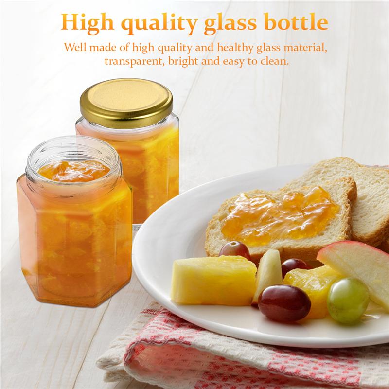 10 Uds de vidrio transparente de 180ml tarros de mermelada de miel con tapa cocina frascos de botellas de almacenamiento té y café frijoles granos dulces contenedores tarro