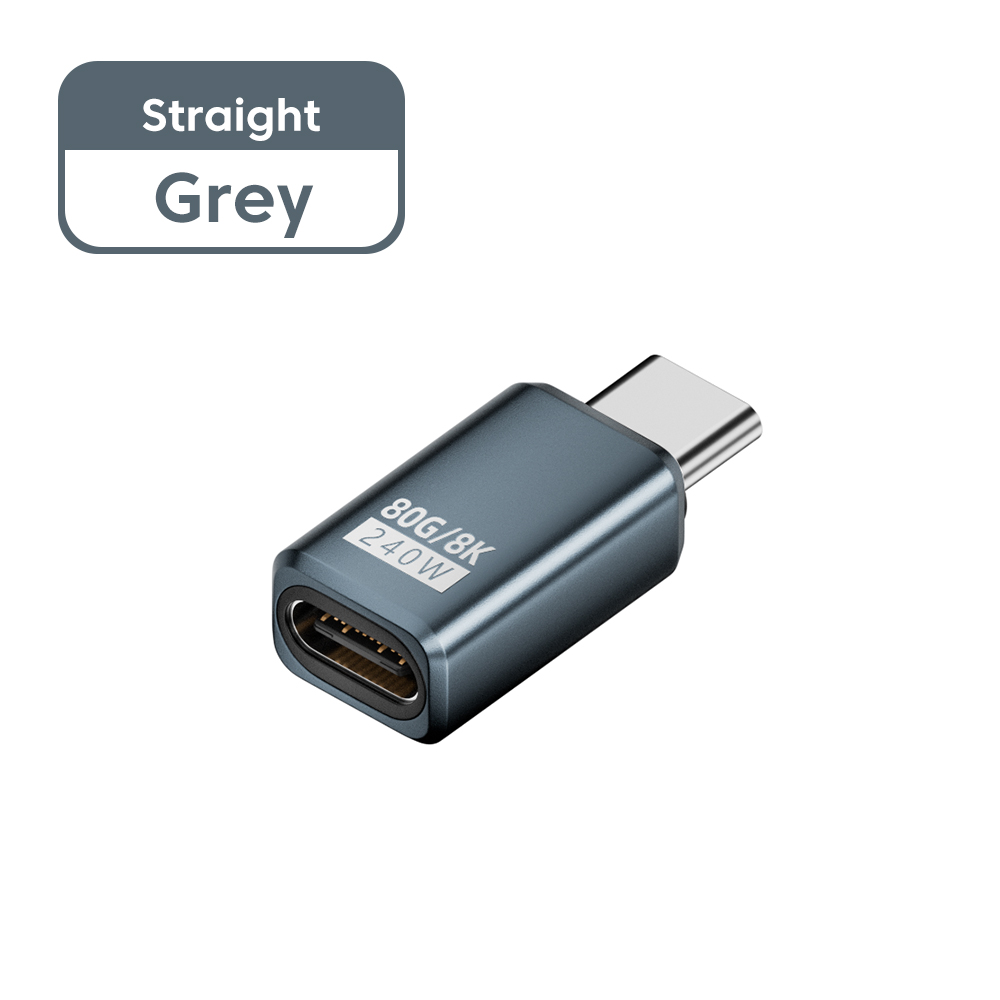 Adaptador OTG de 240W USB 3,0 tipo C a tipo C 8K 80Hz USB C carga rápida 80Gbps transferencia de vídeo de datos para iPhone 16 Macbook 90 ° Codo: Beige
