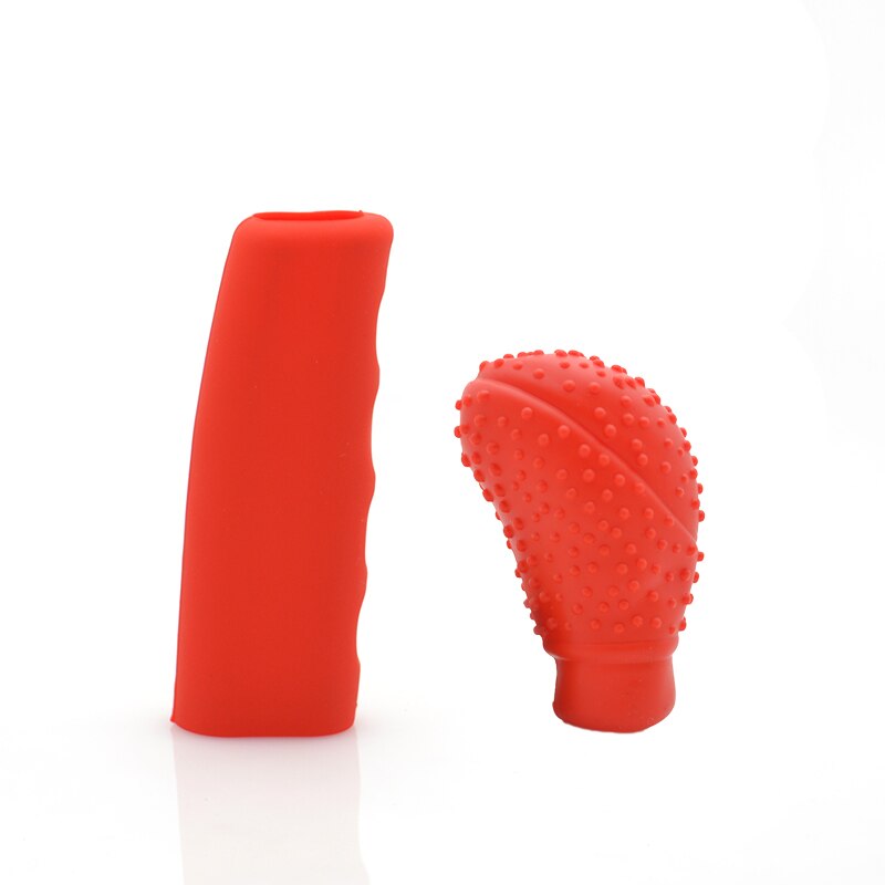 Car rubber Shift Gear Knob Cover Handbrake for Renault Latitude Laguna Frendzy DeZir Safrane ZE Megane Kadjar R-Space: B-red