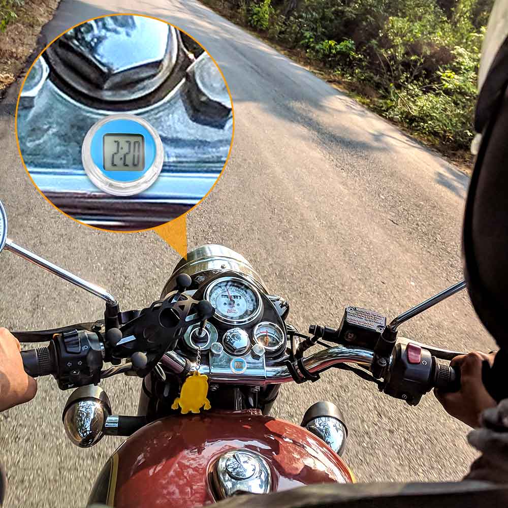 Wasserdichte Motorrad Uhr Kompakte Motorrad Klebstoff Uhr Auto Zubehör Lange Zeit Batterie Klar Digital Anzeige