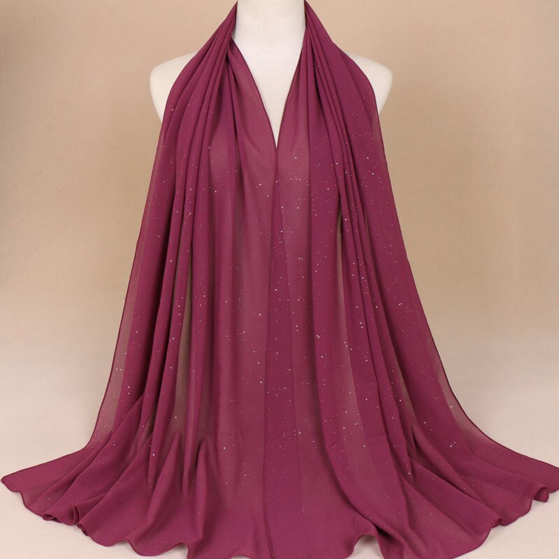 women gold chiffon hijab scarf solid color muslim head shawls and wraps pashmina bandana female foulard ladies hijab stores: 13