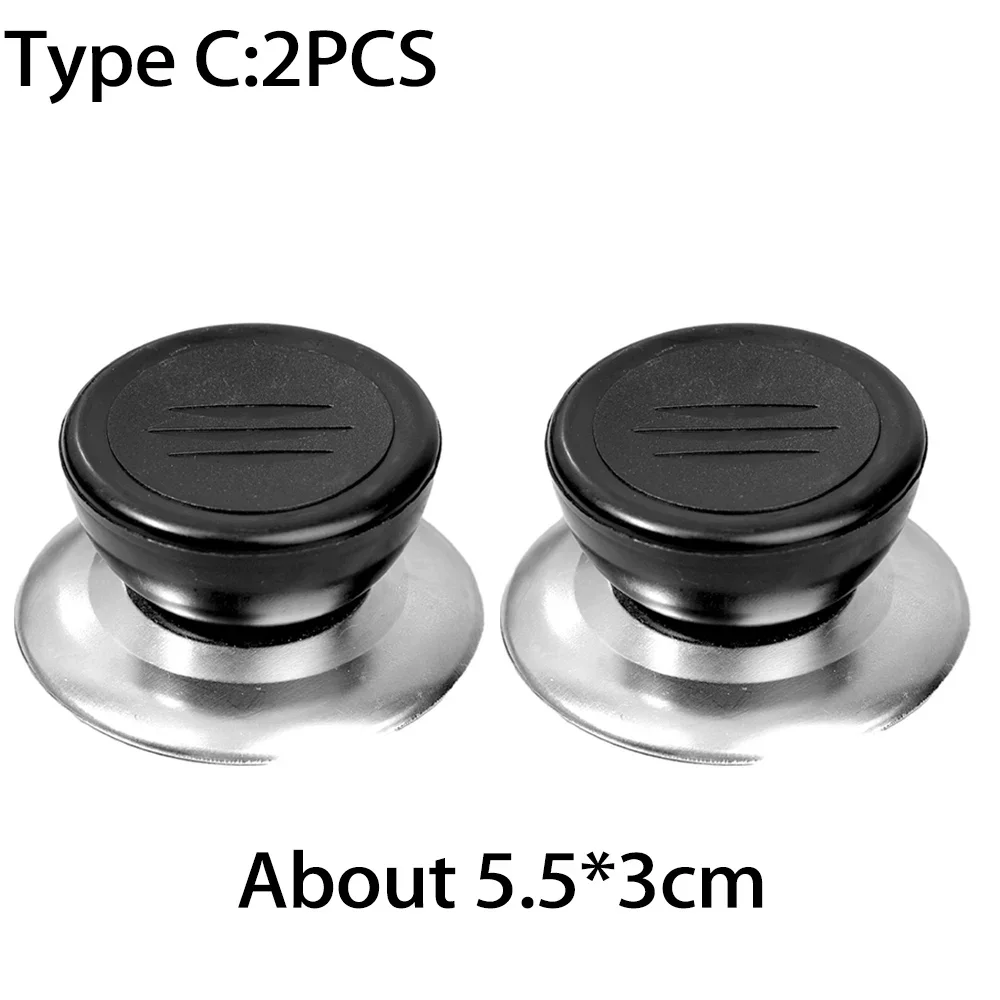 Universele Deksel Cover Knop Hittebestendig Kookpot Pan Deksel Knop Cap Vervanging Hefhandvat Keuken Kookgerei Handgreep Zwart