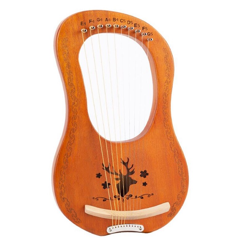 Lier Harp, 10 String Hout Harp In Massief Mahonie Hout Lier Harp Met Tuning Sleutel, voor Beginner Melomaniacs, Etc: Default Title