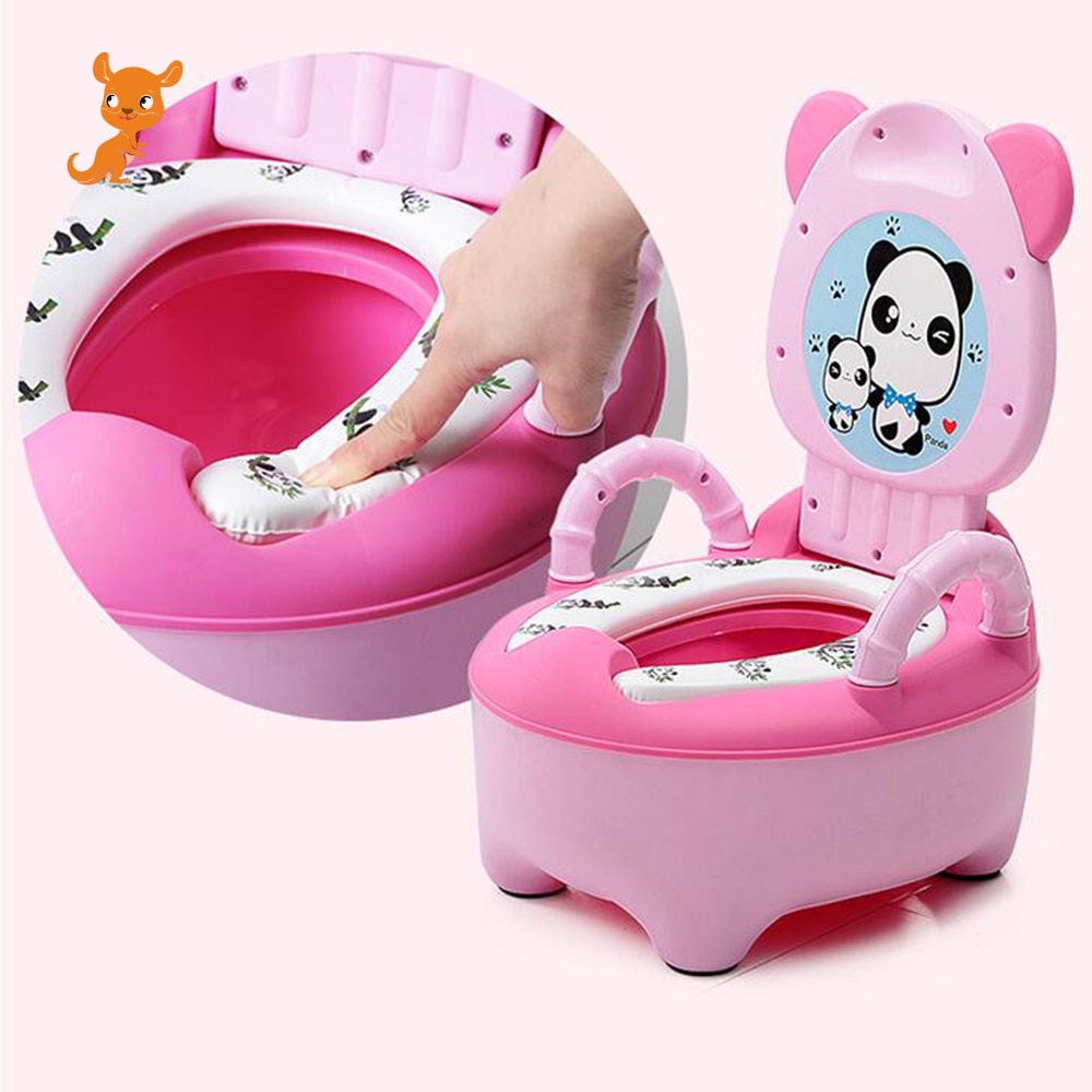 Draagbare Baby Potje Toiletbril Leuke Cartoon Panda Soft Kids Zindelijkheidstraining Seat Kinderen Vouwen Rugleuning Pot Wc