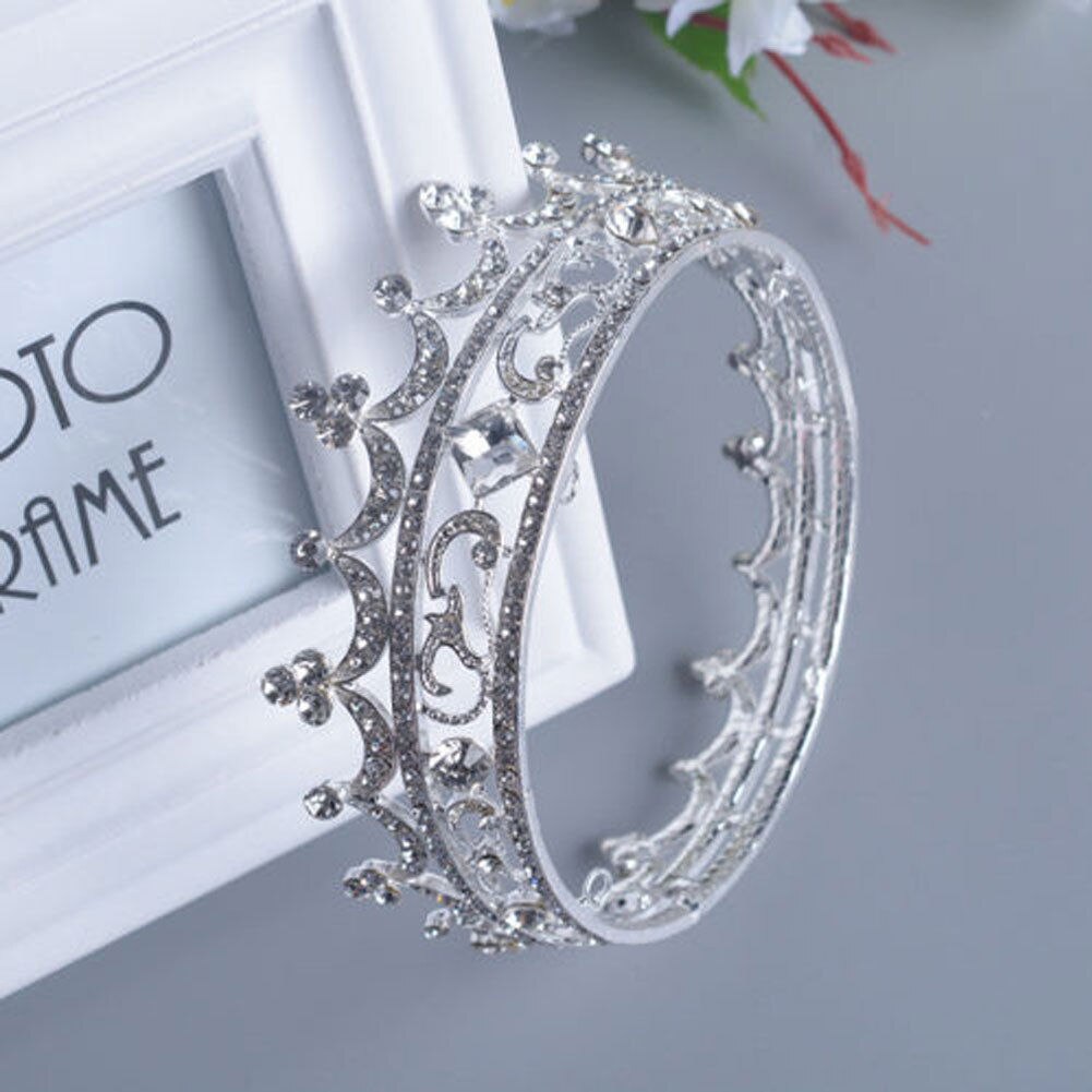 Vintage barokk dronning konge brud tiara krone for kvinner hodeplagg prom brude bryllup tiaraer og kroner festhatter