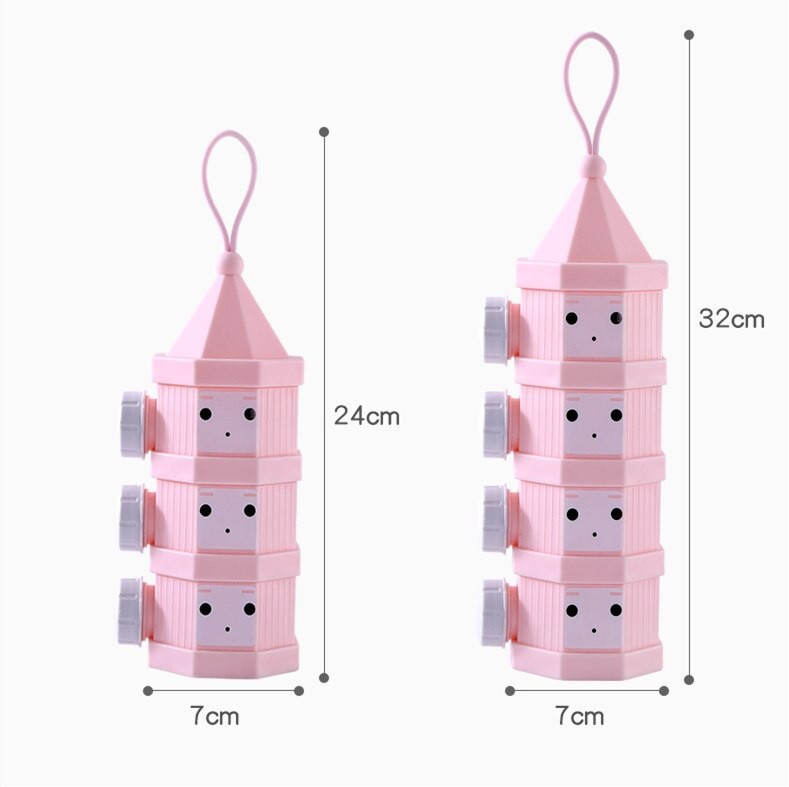 3 layer 4 layer Portable Baby Food Storage Box Cartoon Milk Powder Boxes Toddle Kids Formula Milk Container