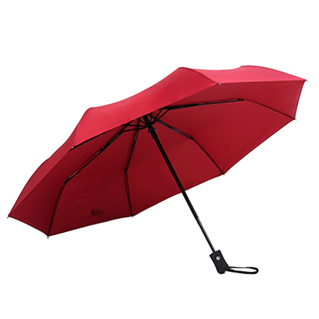 Pure Color Windproof Double Layer Invert Umbrellas Reverse Folding Umbrella Uv Protection Rainproof Raining Accessories Ombrello: Red