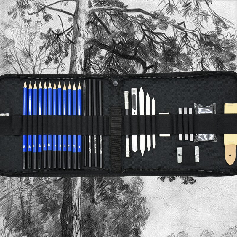 1 set Sketch pencil set charcoal full set of student entry tools painting beginner sketch pen art supplies