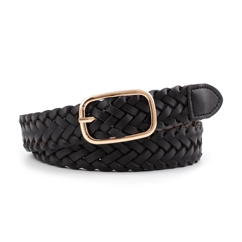 Casual tejido de punto PU cuero pretina femenina señoras decorativas mujeres cinturones ropa soga para accesorios trenzados