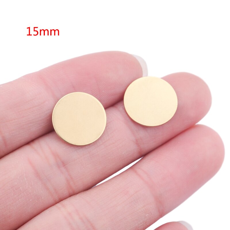 10 Uds. De dijes de disco de latón crudo de 30mm de diámetro con estampado de Metal en blanco sin agujeros, accesorios para fabricación de collares colgantes: 15mm