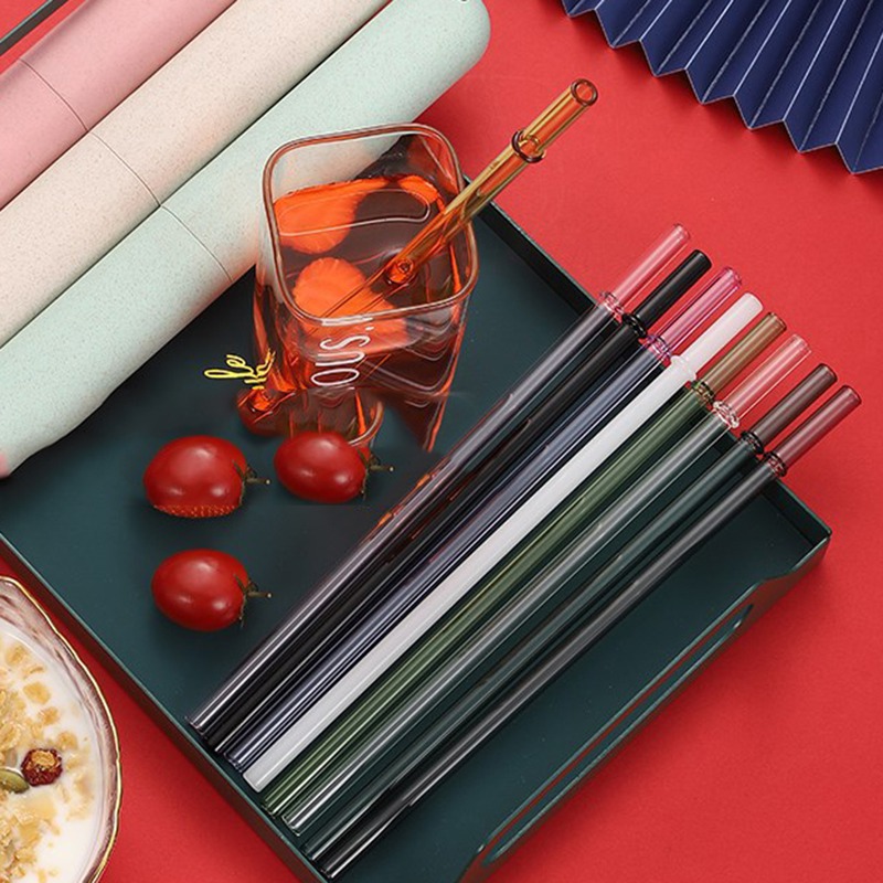 23Cm Glas Rietjes Eco Vriendelijke Herbruikbare Rietje Voor Smoothies Cocktails Keuken Bar Drinken Accessoires Rechte Rietjes