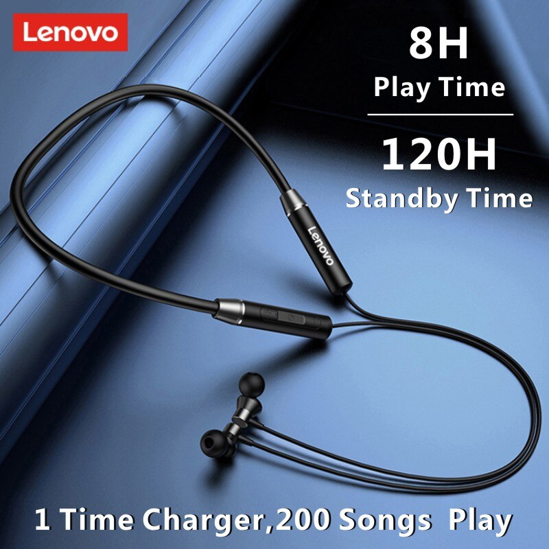 Original Lenovo HE05 Bluetooth 5.0 Neckband Wireless headphones Stereo Sports Magnetic Headphones Sports Running IPX5 Waterproof