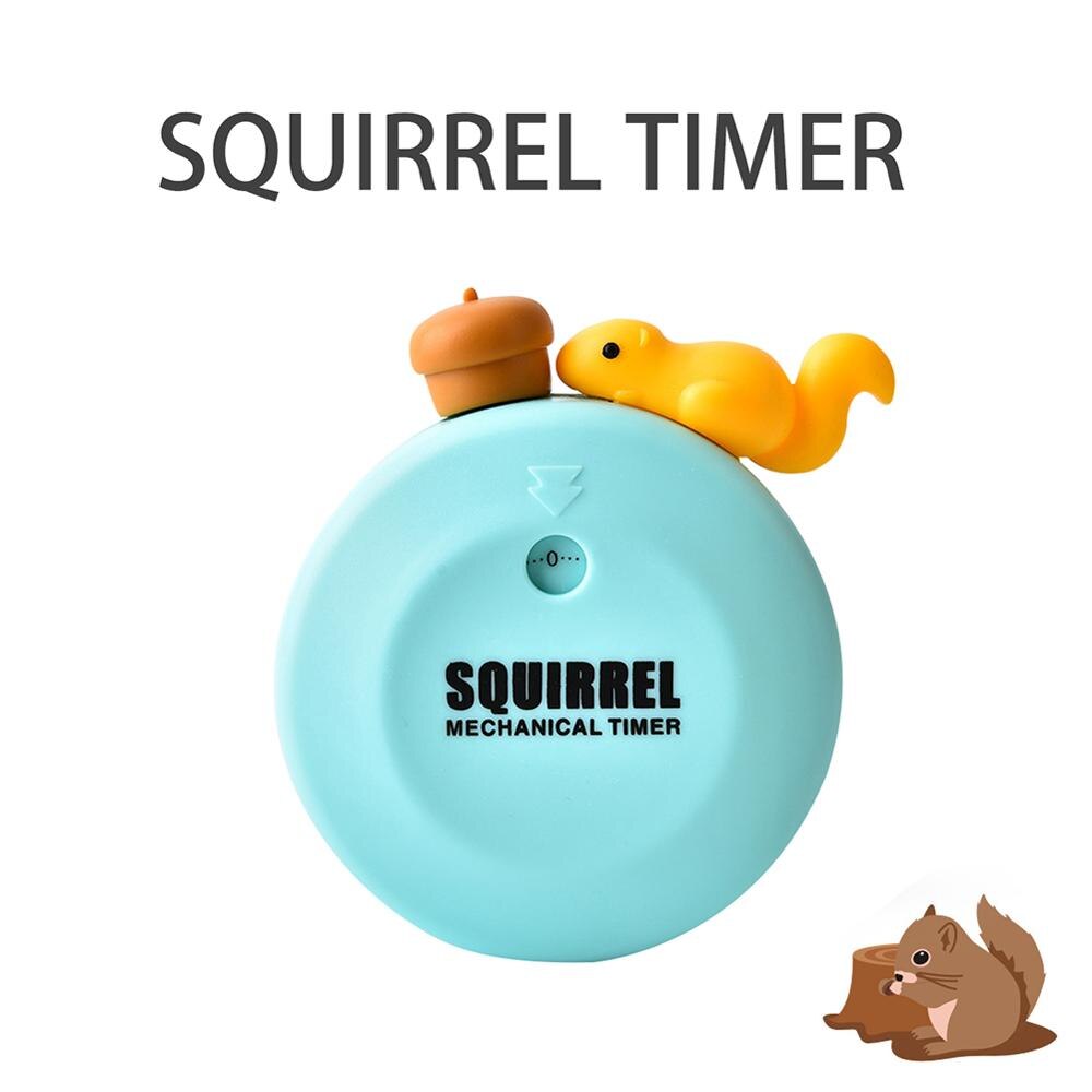 Mignon dessin animé écureuil minuterie cuisson Pot de riz soupe noyau mécanique minuterie magnétique maison cuisine rappeler petit réveil: Bleu