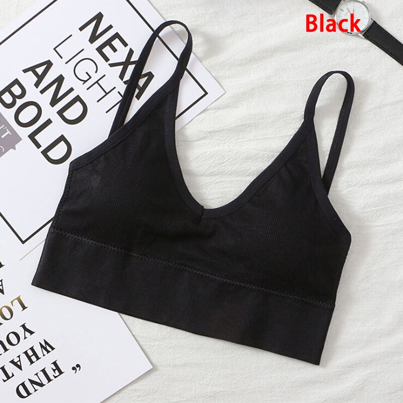 Female Push Up Women Bra Fitness Women Bralette Top Wire Free Padded Brassiere Bra Top Tube Top Underwear: black