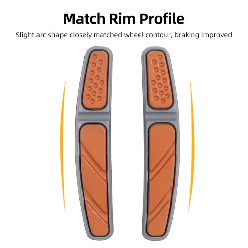 Deemount MTB V-Brake Pads Mechanical Linear Pull Brakes Dual Compound Composition All-Weather Bicycle Brake Blocks