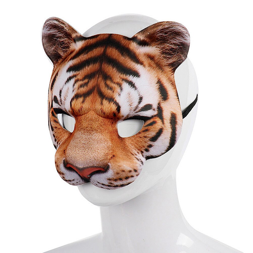 Halloween Tiger Maskers Cosplay Masker Eva Half Gezichtsmasker Voor Feestelijke Party Masquerade Ball Kostuum Maskers Dier Vorm Props