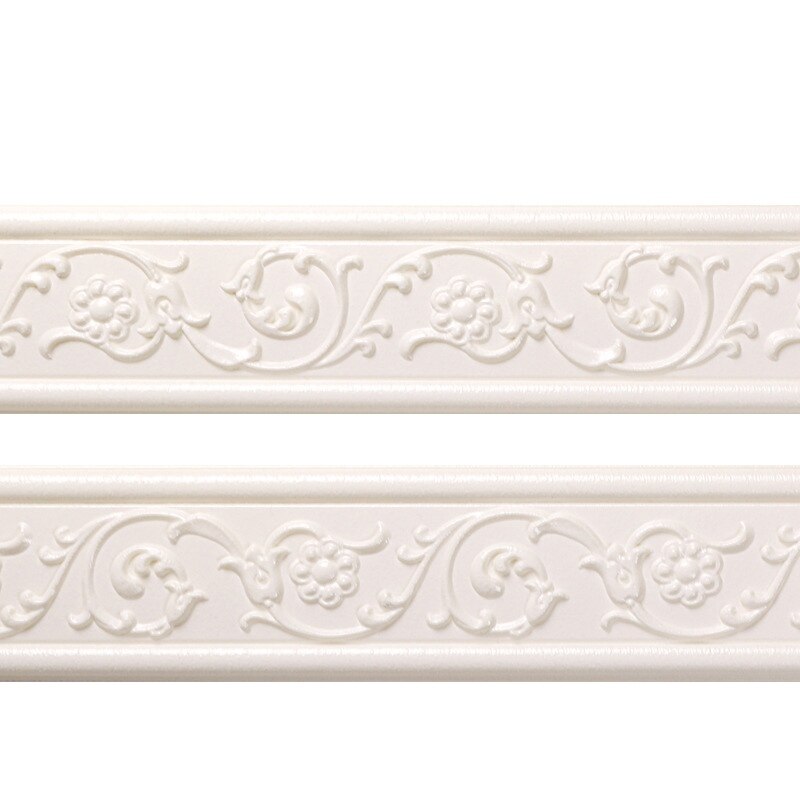 3D Pattern Sticker Wall Trim Line Skirting Border Decoration Self Adhesive Household For Living Room DIY Background Stickers·: white