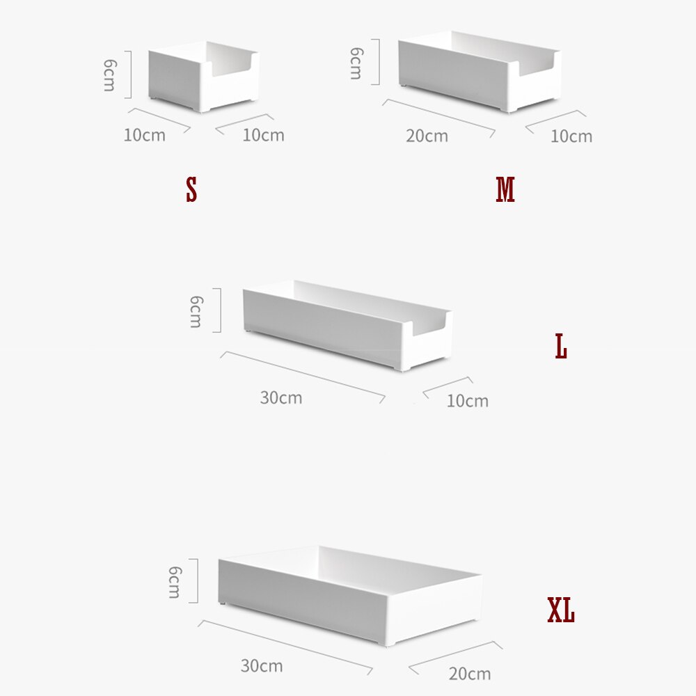 Keuken Lade Organizer Tray Plastic Make Organizer Voedsel Container Storage Case Cosmetische Box Bestek Afwerking Opbergdoos