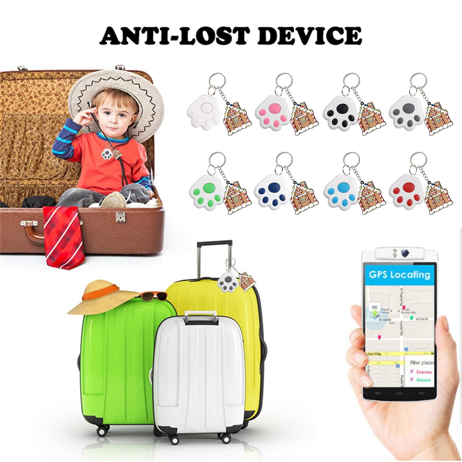 Tracker Anti-Verloren Alarm Mini Draadloze Bluetooth Tracker Kerst Huis Sleutelhanger Auto Kind Oudere Tas Portemonnee Key Finder Locator