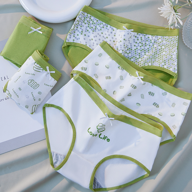 5 uds. Calzoncillos con estampado bonito para chicas jóvenes, bragas de algodón, ropa interior transpirable para mujeres, calzoncillos sexis de tiro bajo para mujeres, lencería femenina