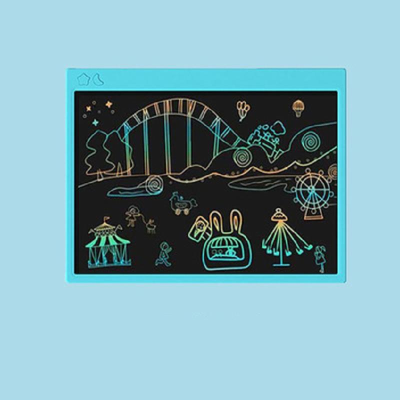 LCD Writing Tablet 16 Inch Drawing Handwriting Pad Message Graphics Board Kids Writing Board Lock Key One-Click Clear Child: 16inch colorful blue