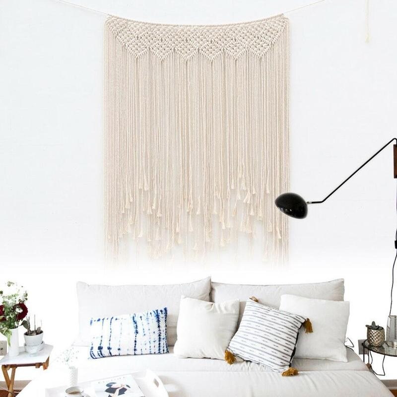 Hand-woven Tapestry Boho Wedding Decoration Backdrop Wall Backdrop Photo Cotton Hanging 100*115cm Rope Booth H4W6