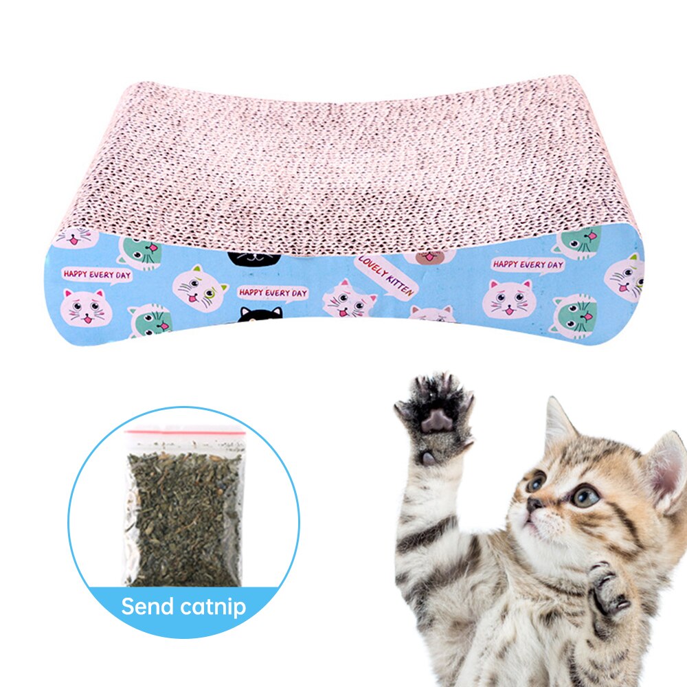 Corrugated Cat Scratch Board Pad Grinding Nails Interactive Protecting Furniture Cat Toy Large Size Cat Scratcher Toy Cardboard