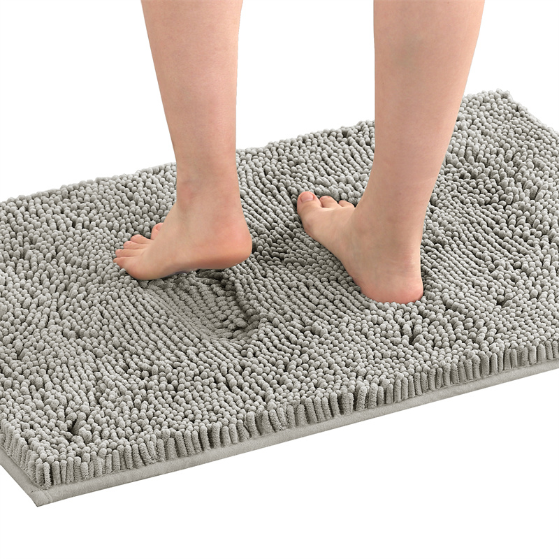 Chenille Absorberende Badkamer Vloermat Antislip Badkamermatten Badkleed Lang Haar Vloermat Slaapkamer Deur Tapijt Woondecoratie: 400mm x 400mm / Rood