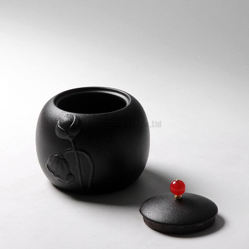 Preto antigo Cerâmica Latas de Chá Caddy Conjunto De Chá Em Cerâmica Vasilha Tempero Jar Garrafa De Armazenamento para Puer/Pu'erh/branco /preto/verde chá cha