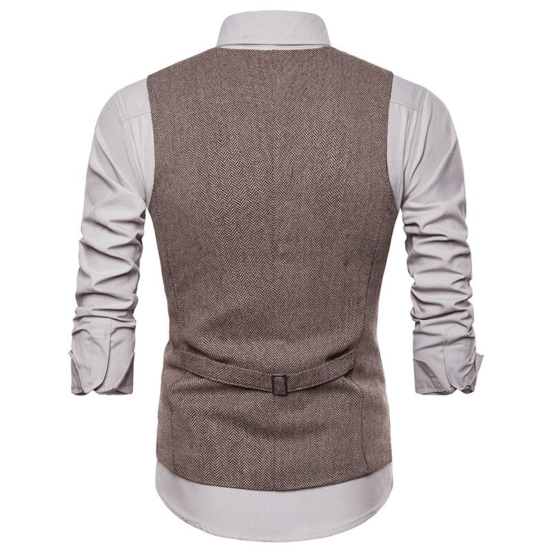 Smart casual puku liivi miesten bisnesliivi liivi miesten juhlapuku liivi puku yksirivinen klassinen v-pääntie hääpaita