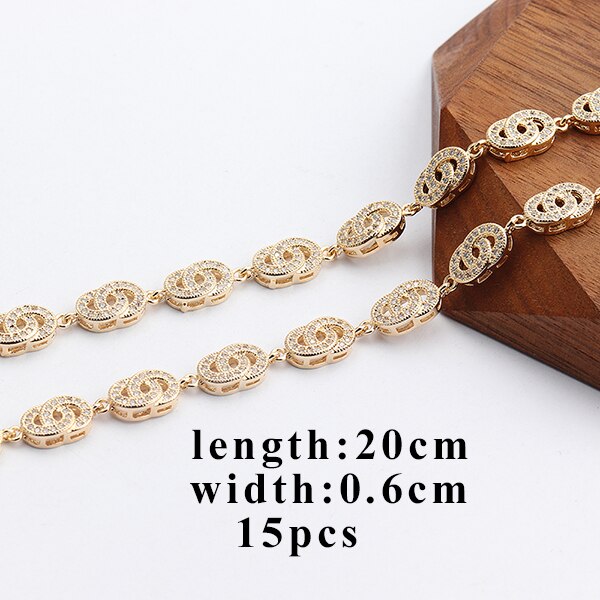 GUFEATHER M700, schmuck zubehör, 14k gold überzogen, diy ketten, zirkon, charme, hand made, kupfer metall, schmuck machen, 20 cm/lot: M70010
