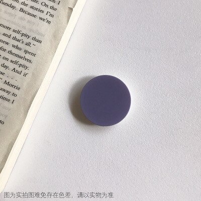 Universal Solid Color Round Airbag Bracket Expanding Stand Grip Mobile Phone Finger Holder For iPhone Samsung Huawei Support: Grey-purple