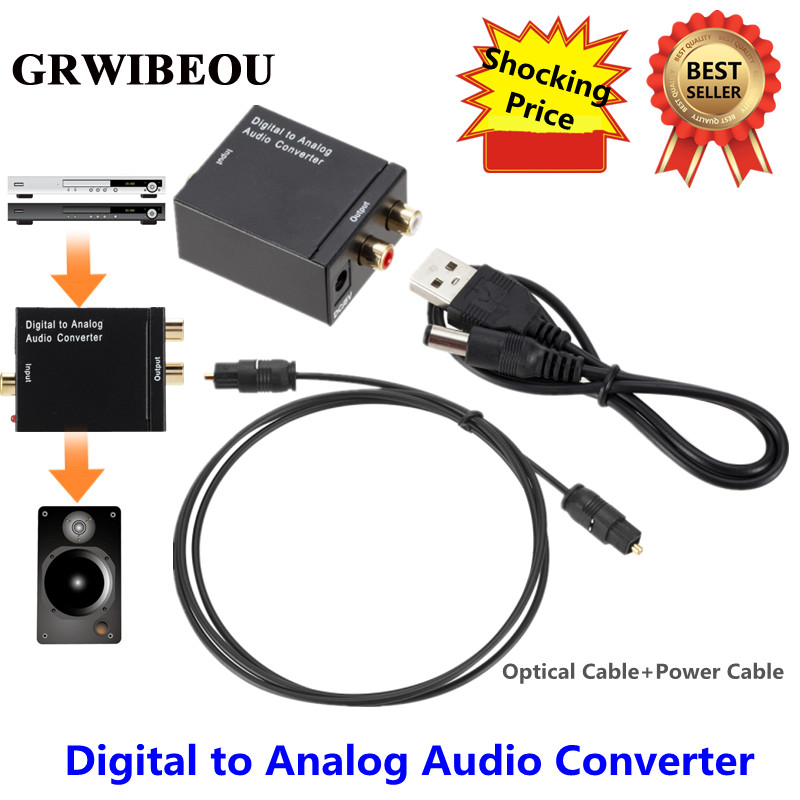 Dac Digitaal Naar Analoog Audio Converter Optical Fiber Toslink Coaxiale Signaal Naar Rca R/L Audio Decoder Spdif Atv dac Versterker
