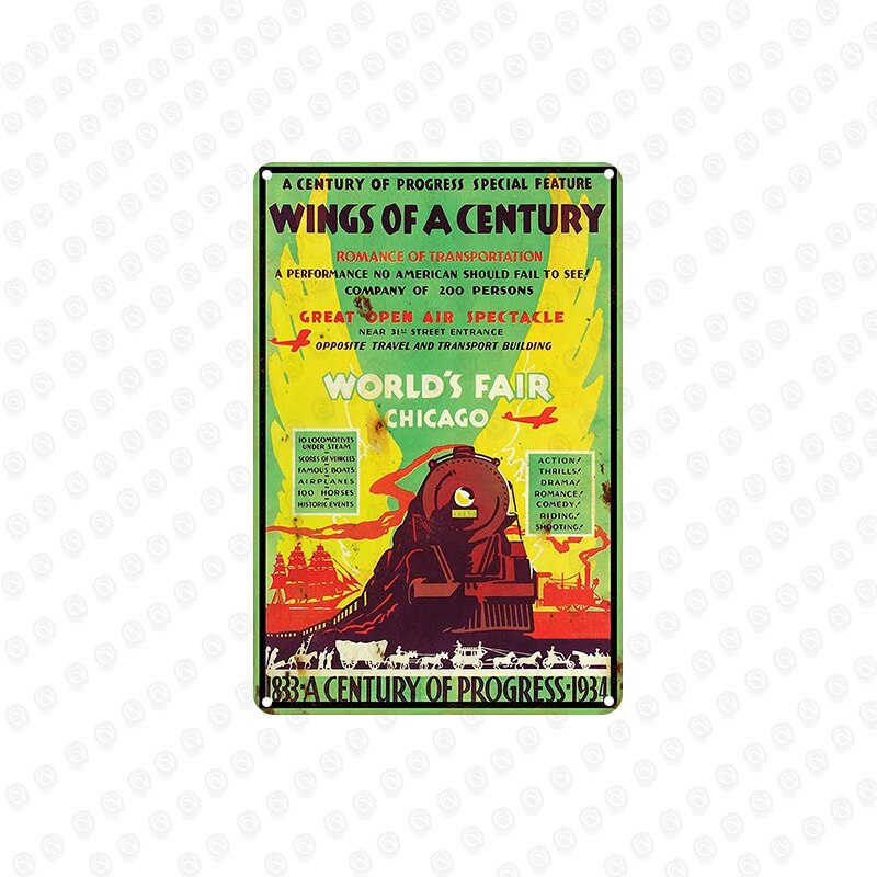 Train Railway Metal Tin Sign Wall Sticker Home Tavern Cafe Barber Shop Kitchen Decor Retro Plaques: CV-1342